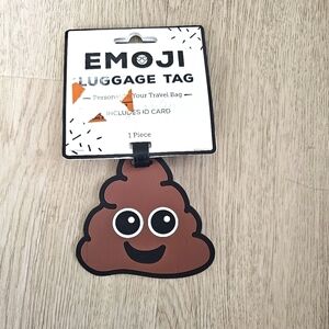 NWT Emoji Luggage Tag Travel Suitcases POOP Emoji W address details on back